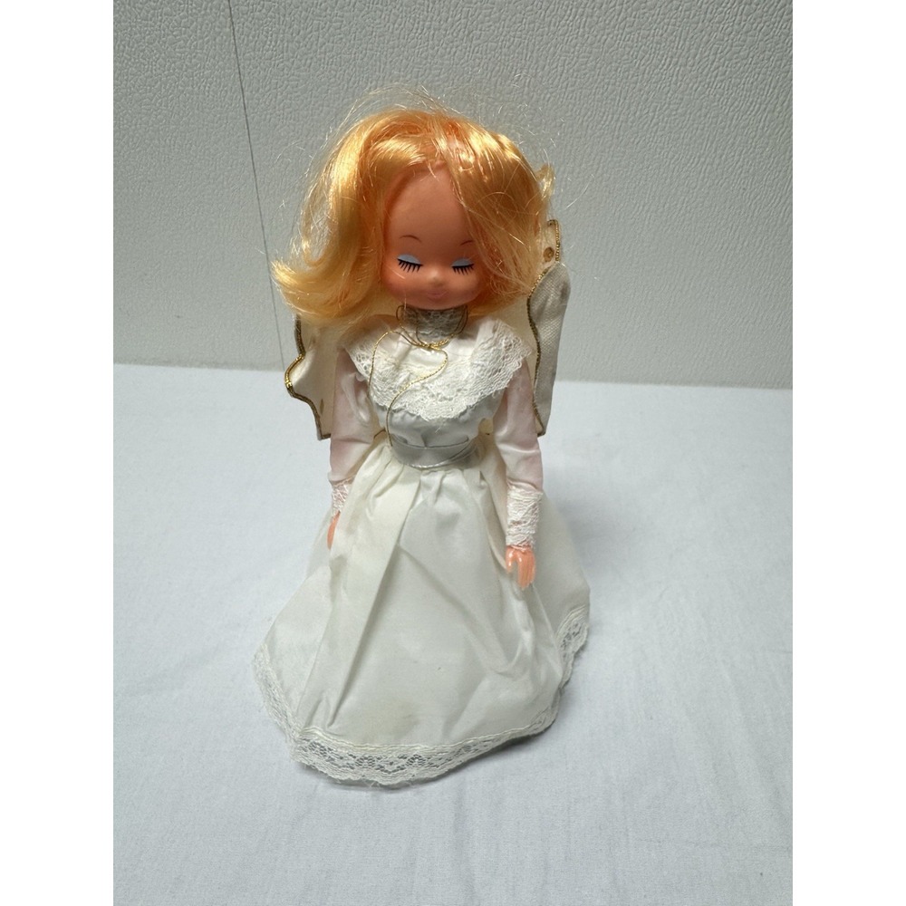 Vintage 1960 Angel Tree Topper Soft Vinyl Head Dress Christmas Made In Hong Kong